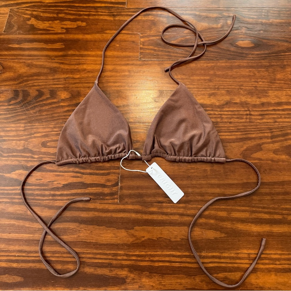 Triangle Brown Women's Bikini Top - Adjustable Halter